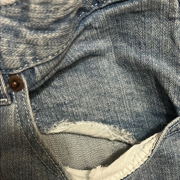 Venezia Blue Distressed Jean Shorts - Picture 2 of 7